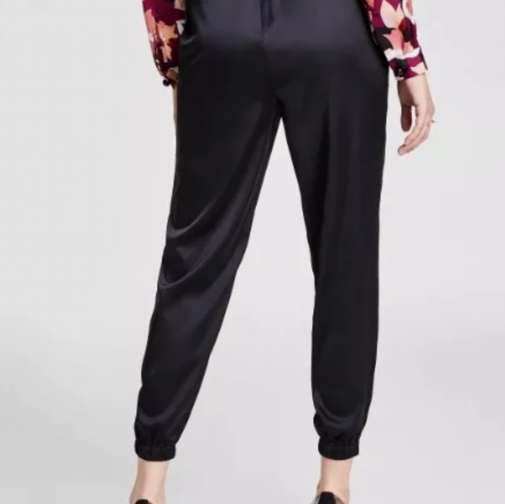 BAR III SATIN JOGGER PANTS DEDP BLACK M {NEW WITH TAG